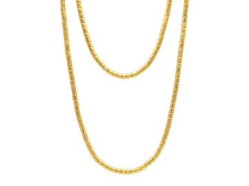 GURHAN, GURHAN Vertigo Gold Single-Strand Beaded Long Necklace, 5.5mm Hammered Beads