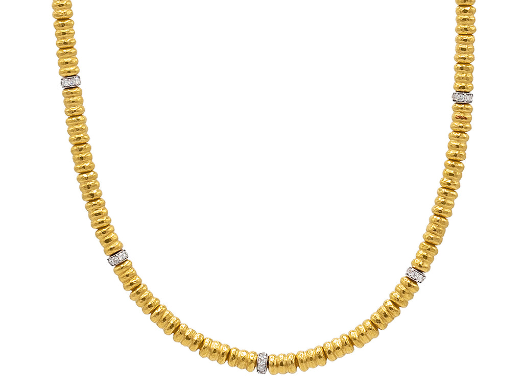 GURHAN, GURHAN Vertigo Gold Diamond Single-Strand Beaded Short Necklace, Pave Beads