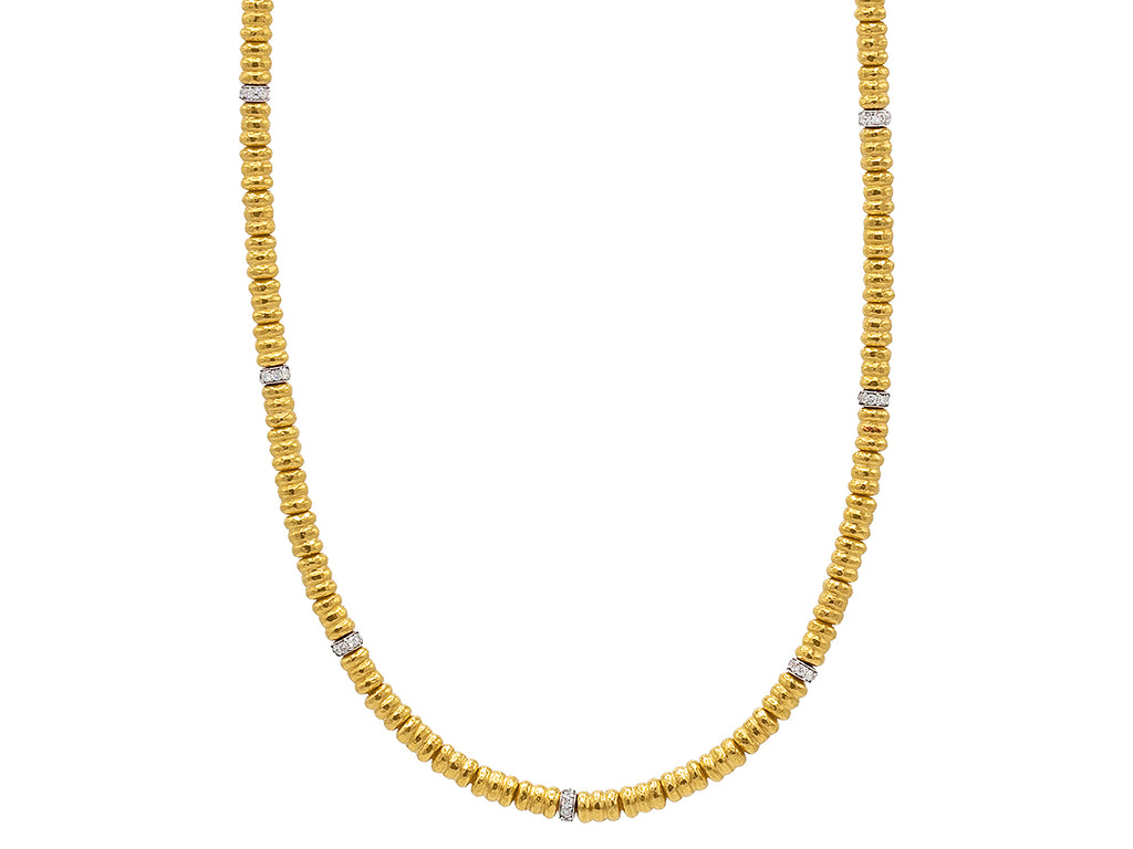 GURHAN, GURHAN Vertigo Gold Diamond Single-Strand Beaded Short Necklace, Pave Beads