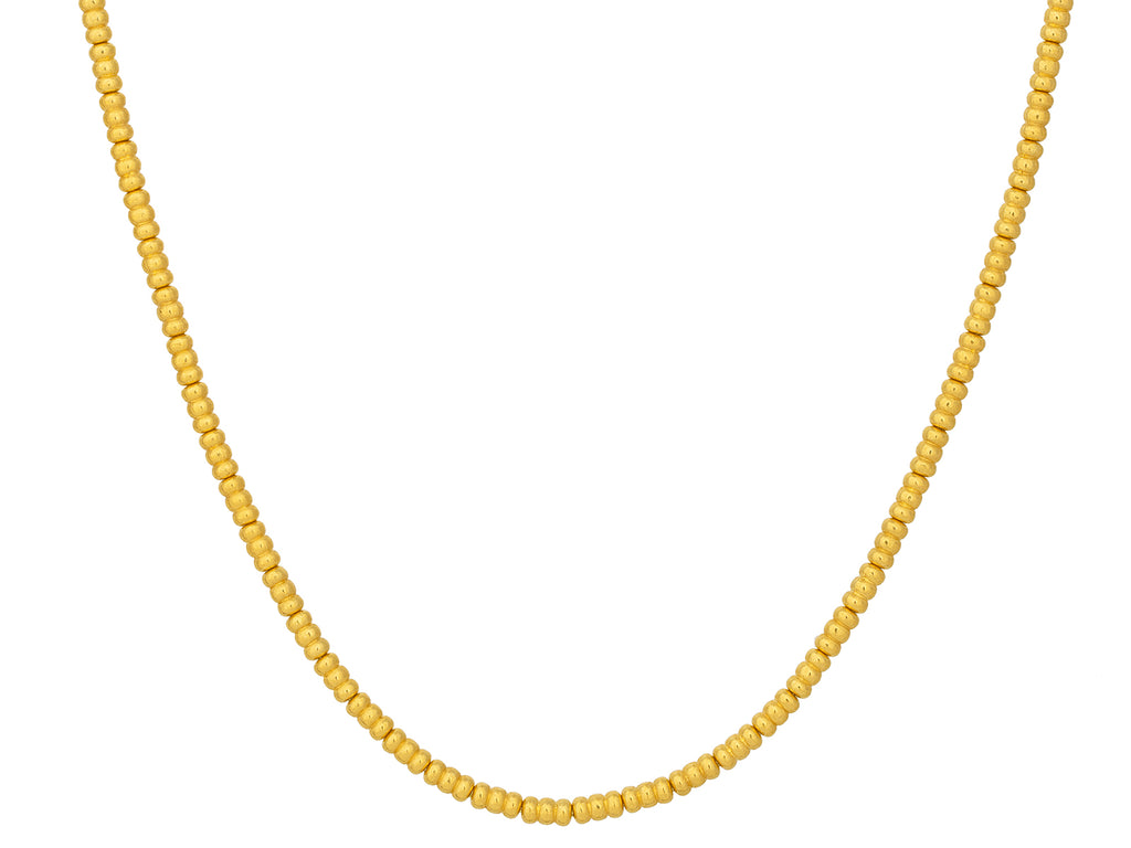 GURHAN, GURHAN Vertigo Gold Single-Strand Beaded Short Necklace, Ridged Tube Beads