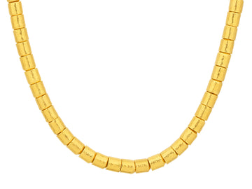 GURHAN, GURHAN Vertigo Gold Single-Strand Beaded Short Necklace, 6.5mm Hammered Beads