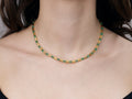 GURHAN, GURHAN Vertigo Gold Single Strand Short Necklace, Gold Tube Beads, Cabochon Emerald
