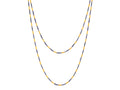 GURHAN, GURHAN Vertigo Gold Single Strand Long Necklace, Thin Gold Tubes, Sapphire