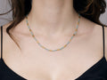 GURHAN, GURHAN Vertigo Gold Single Strand Short Necklace, Hammered Gold Tubes, Amazonite