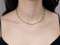 GURHAN, GURHAN Vertigo Gold Single Strand Short Necklace, Hammered Gold Tubes, Emerald