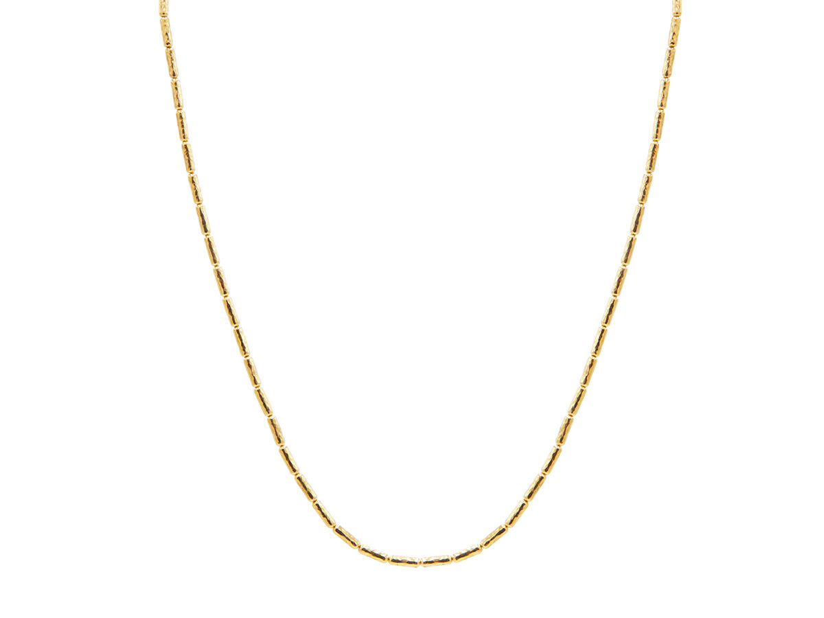 GURHAN, GURHAN Vertigo Gold Single Strand Short Necklace, Gold Tube Beads, No Stone