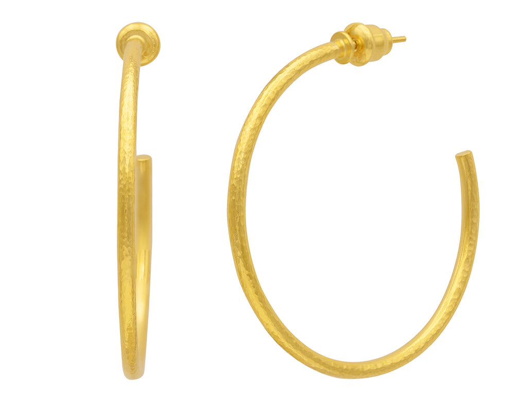 GURHAN, GURHAN Vertigo Gold Hoop Earrings, 40mm Round