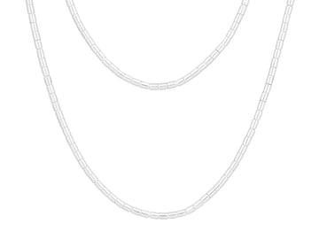 GURHAN, GURHAN Vertigo Sterling Silver Single-Strand Beaded Long Necklace, Small Tube Beads