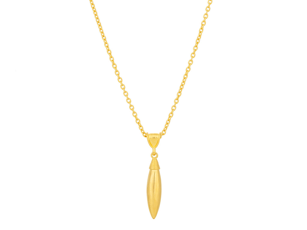 GURHAN, GURHAN Wheat Gold Pendant Necklace, 20mm Long Drop