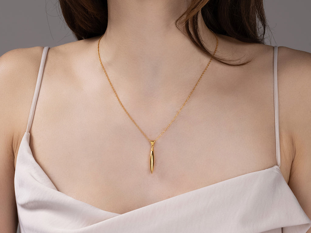 GURHAN, GURHAN Wheat Gold Pendant Necklace, 30mm Long Drop