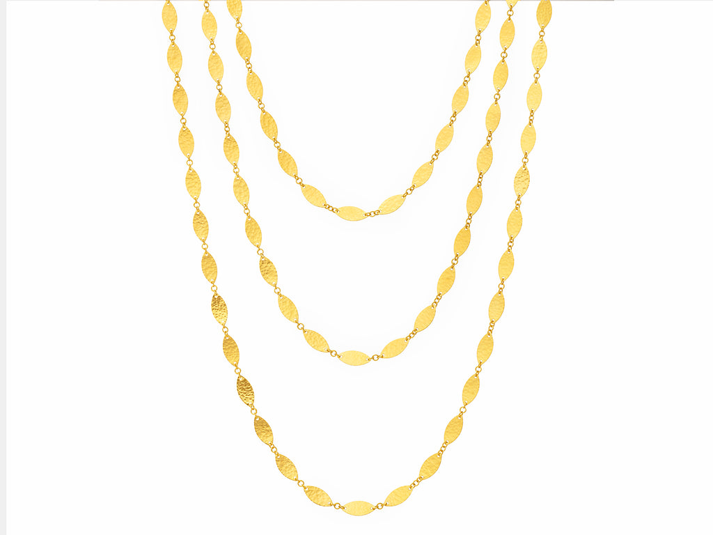 GURHAN, GURHAN Willow Gold Single Long Necklace, 10mm Leaf Flakes