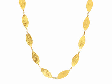 GURHAN, GURHAN Willow Gold Single Short Necklace, 25mm Leaf Flakes