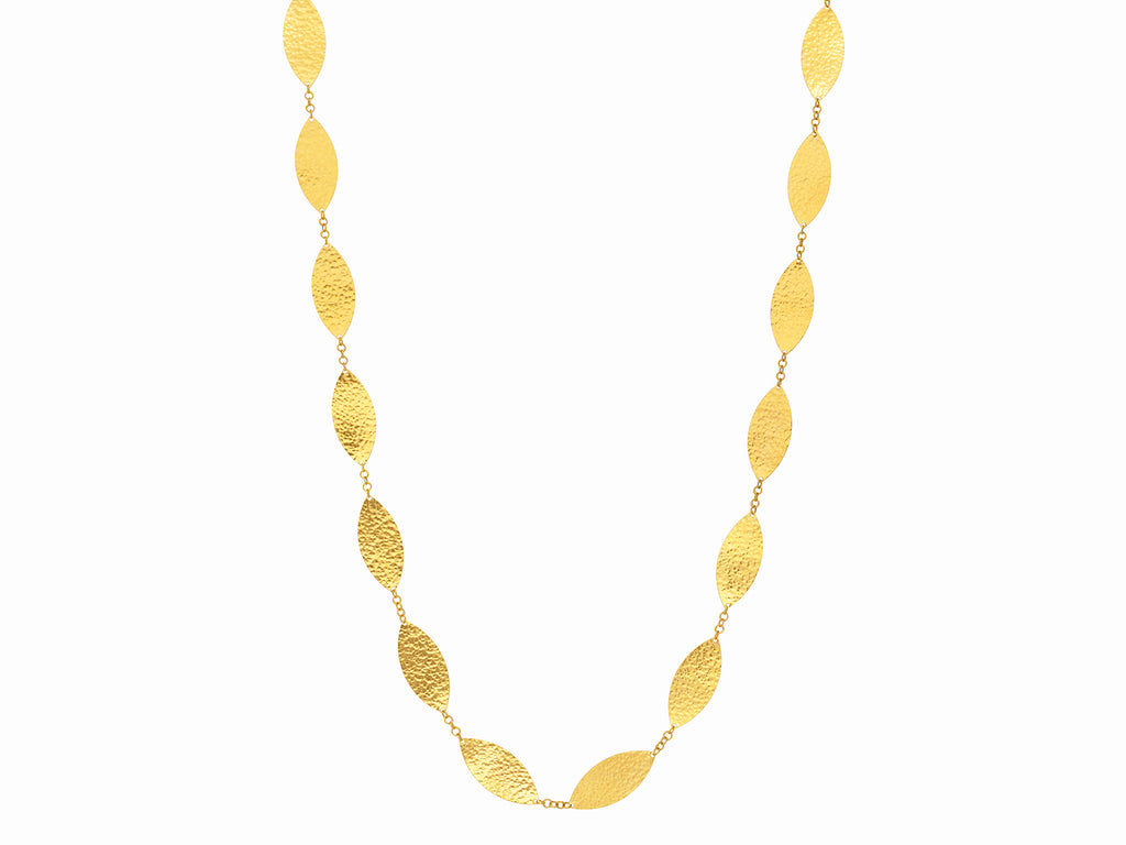 GURHAN, GURHAN Willow Gold Single Short Necklace, 25mm Leaf Flakes