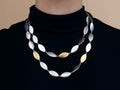 GURHAN, GURHAN Willow Sterling Silver All Around Long Necklace, 25mm Flakes, No Stone, Gold Accents