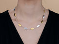 GURHAN, GURHAN Willow Sterling Silver Station Short Necklace, 18mm Flakes, No Stone, Gold Accents