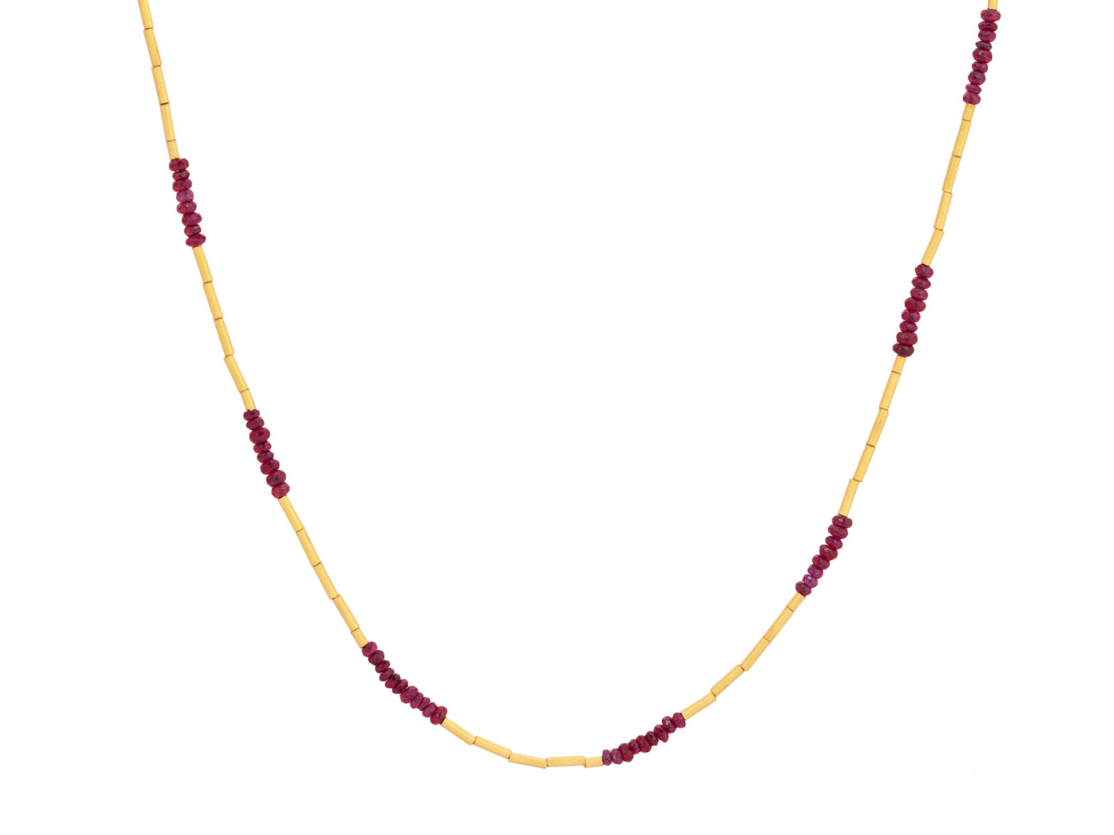 24k Gold Ruby Pendants & Beaded Necklaces