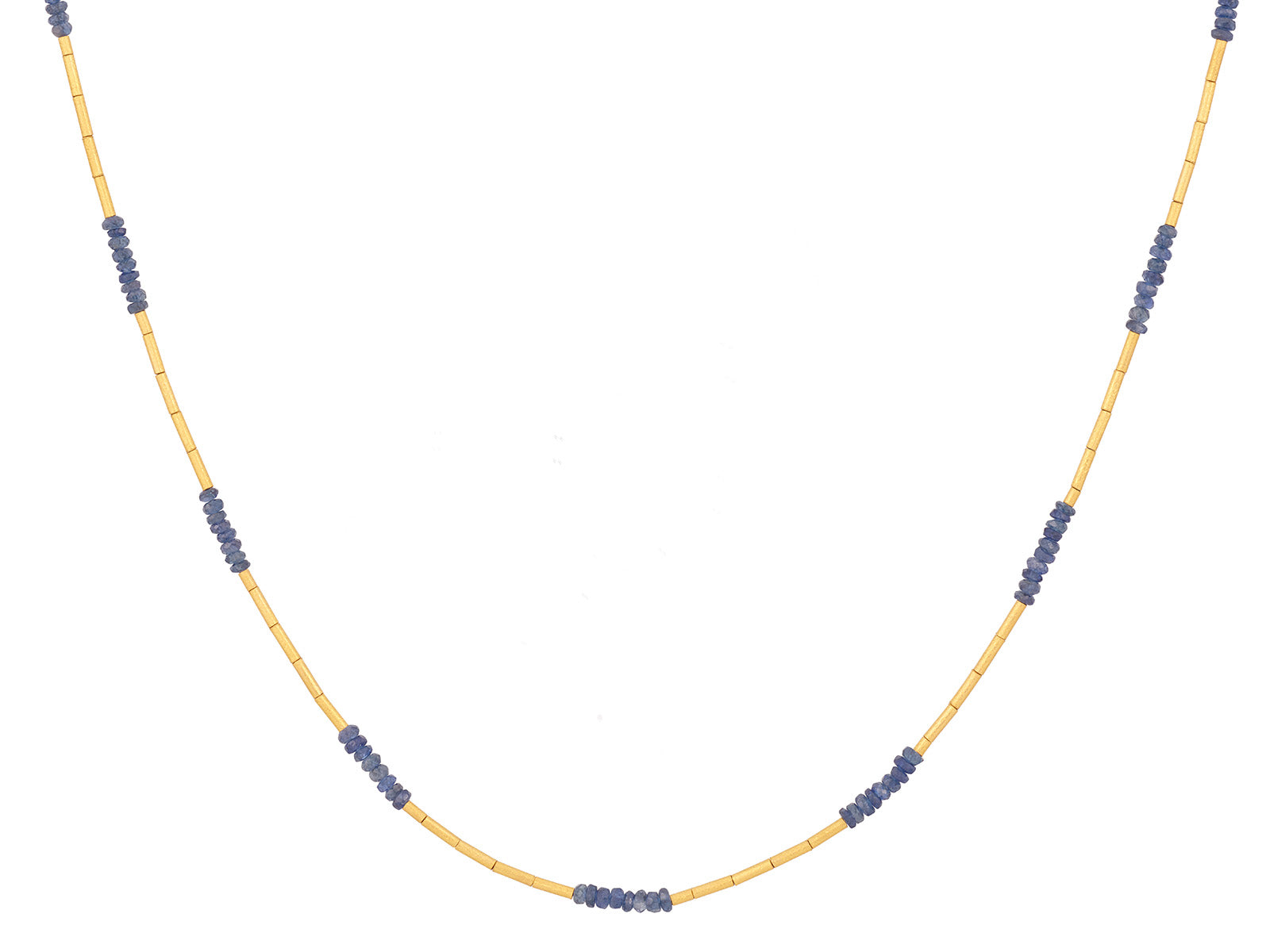Artisan Sapphire Necklaces in 24k Gold & Pure Silver