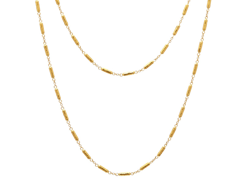 GURHAN Vertigo 24K Gold Station Chain Necklace, Thin Hammered Beads on Delicate Chain