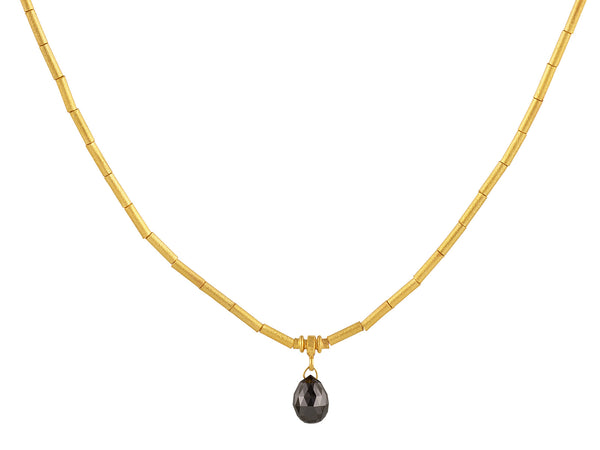 GURHAN Dew Gold Black Diamond Single-Strand Short Necklace