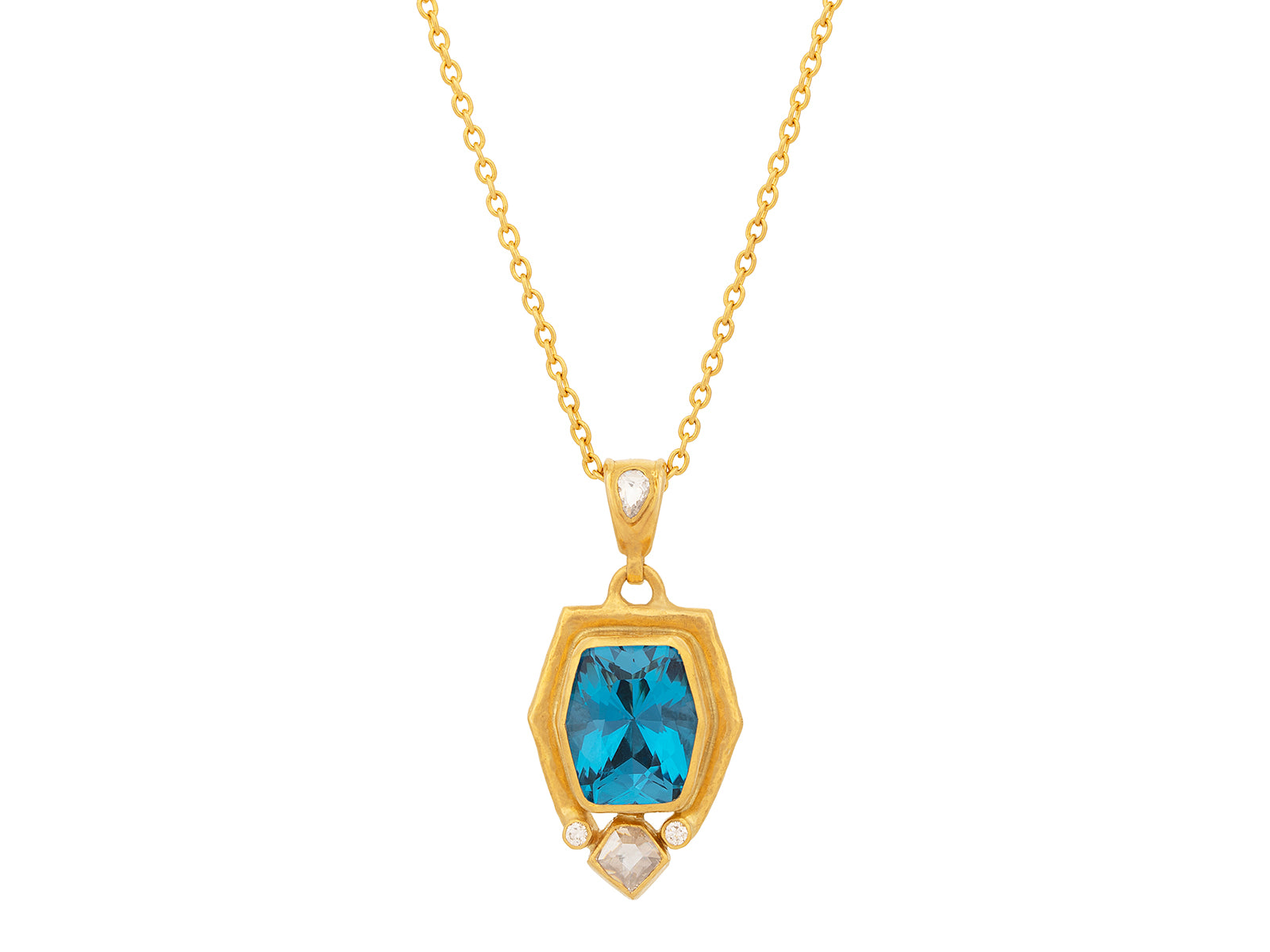 Handcrafted Topaz & 24k Gold Necklaces