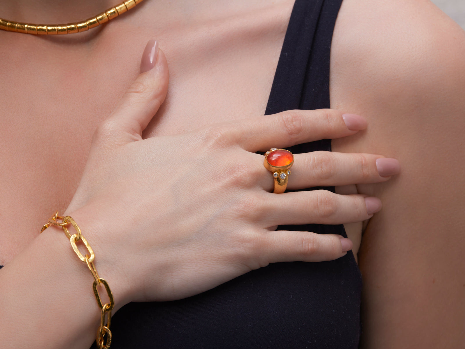 GURHAN Rune Gold Opal Cocktail Ring, 15x11mm Oval