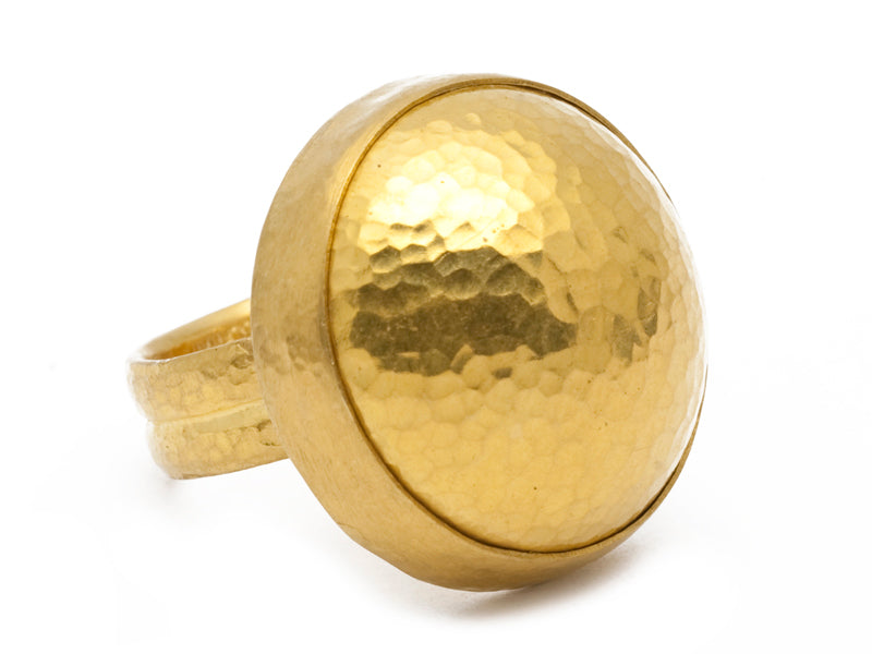 GURHAN, GURHAN Amulet Gold Cocktail Ring, Large Round, with No Stone