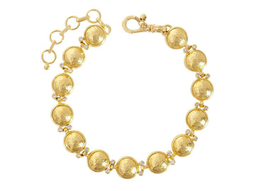 GURHAN, GURHAN Amulet Gold Diamond All Around Single-Strand Bracelet, 10mm Round Dome Elements