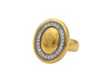 GURHAN, GURHAN Amulet Gold Oval Cocktail Ring, Domed Center, with Diamond Pave
