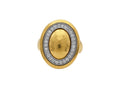 GURHAN, GURHAN Amulet Gold Oval Cocktail Ring, Domed Center, with Diamond Pave