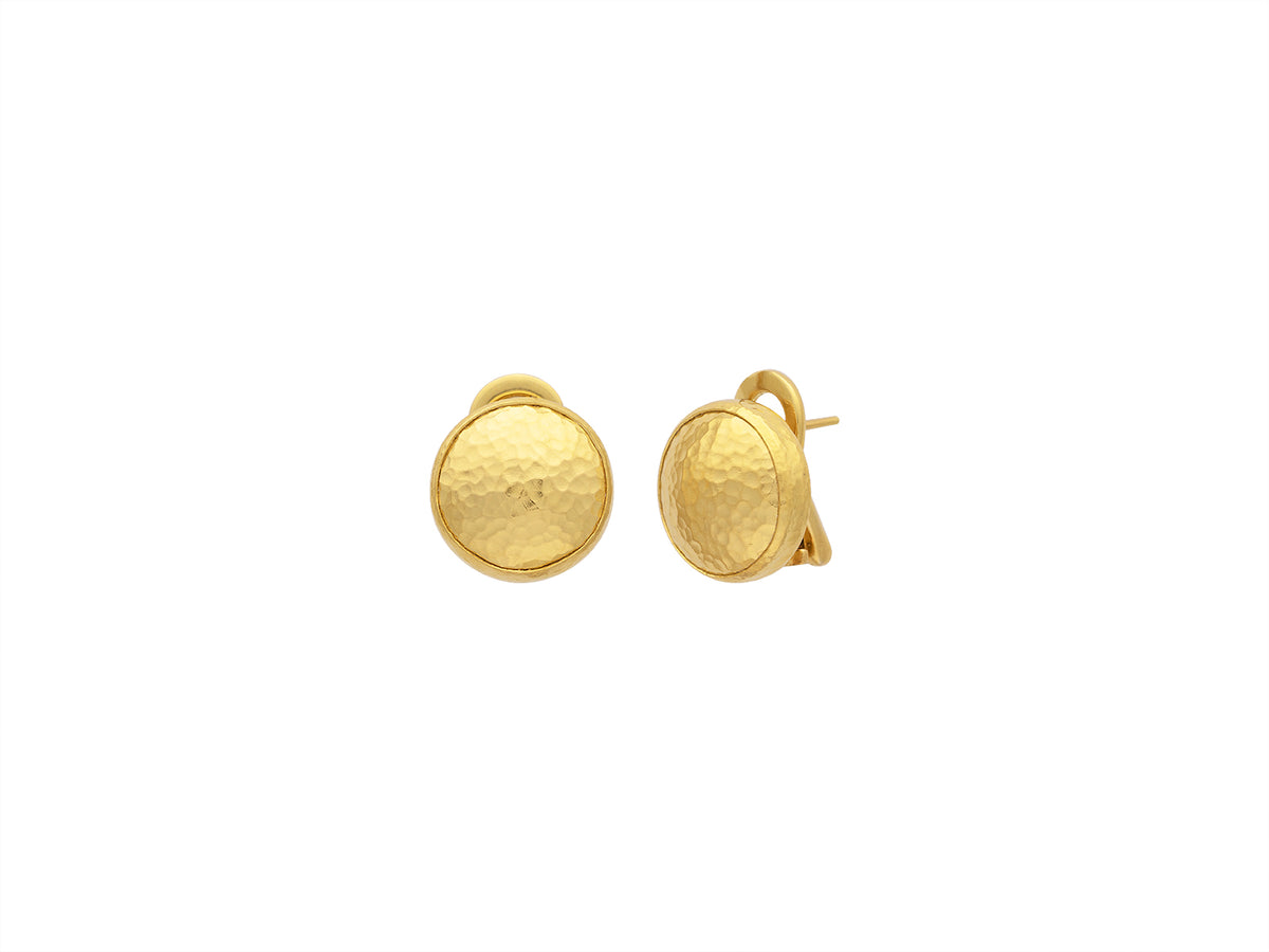 GURHAN, GURHAN Amulet Gold Clip Post Stud Earrings, 15mm Round, with No Stone