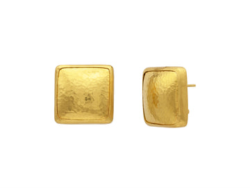 GURHAN, GURHAN Amulet Gold Stud Earrings, 20mm Square