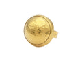 GURHAN, GURHAN Amulet Gold Metal Feature Cocktail Ring, 22mm Round Dome, No Stone
