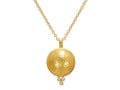GURHAN, GURHAN Amulet Gold Pendant Necklace, 16mm Round, with Diamond