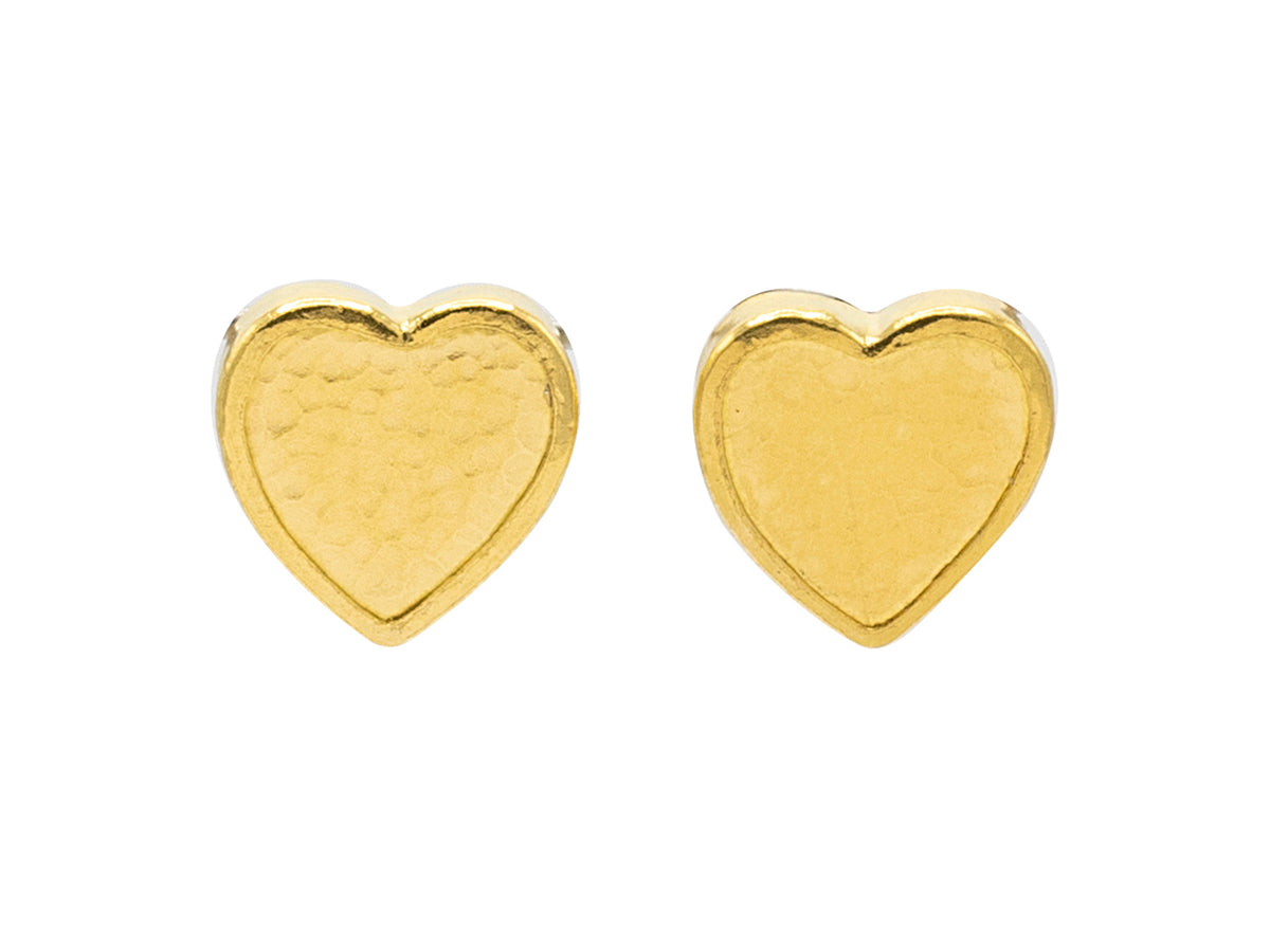 GURHAN, GURHAN Romance Gold Post Stud Earrings, 12.5mm Heart Shape, No Stone