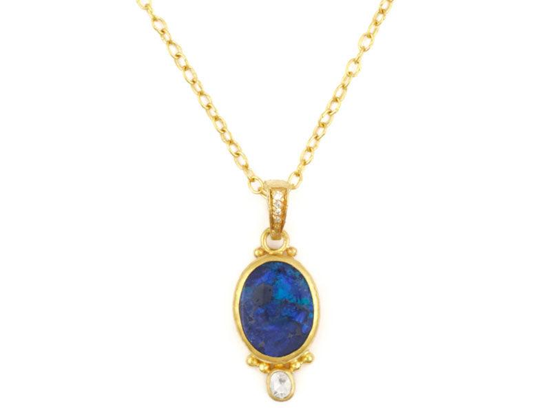 GURHAN, GURHAN Amulet Gold Opal Pendant Necklace, 14x12mm Oval