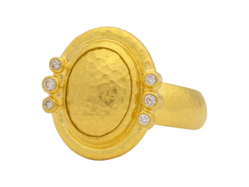 GURHAN, GURHAN Amulet Gold Diamond Cocktail Ring, 13x10mm Oval