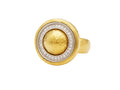 GURHAN, GURHAN Amulet Gold Cocktail Ring, 20mm Round, with Diamond Pave