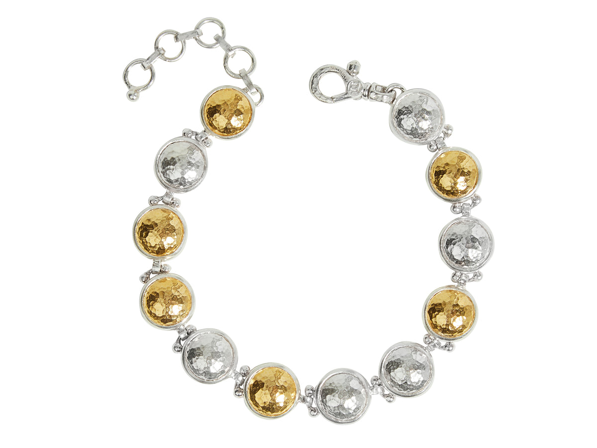 GURHAN, GURHAN Amulet Sterling Silver All Around Single-Strand Bracelet, 10mm Round, with No Stone & Gold Accents