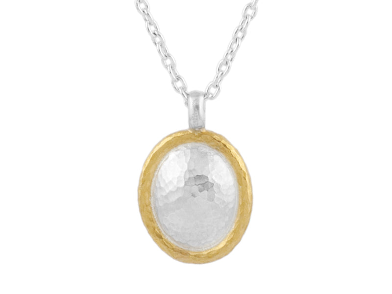 GURHAN, GURHAN Amulet Sterling Silver Pendant Necklace, No Stone, Gold Accents
