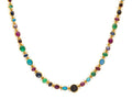 GURHAN, GURHAN Antiquities Gold All Around Short Necklace, Pearl Accent Hinges, with Mixed Stones
