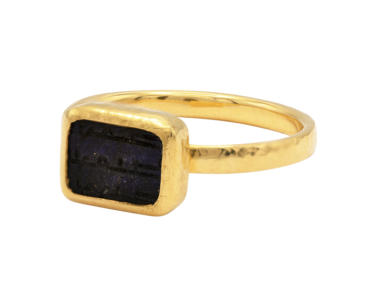GURHAN, GURHAN Antiquities Gold Stone Cocktail Ring, Rectangle, with Intaglio