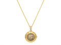 GURHAN, GURHAN Antiquities Gold Round Pendant Necklace, Wide Frame, with Lava Cameo