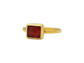GURHAN, GURHAN Antiquities Gold Stone Stacking Ring, Small Rectangle, with Intaglio