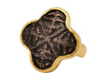 GURHAN, GURHAN Antiquities Gold Stone Cocktail Ring, Clover Shape, with Bronze Antiquity