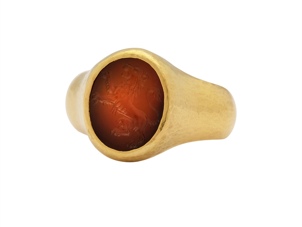 GURHAN, GURHAN Antiquities Gold Stone Statement Ring, 15x13mm Oval, with Intaglio