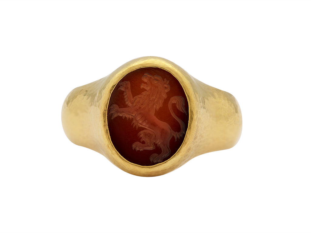 GURHAN, GURHAN Antiquities Gold Stone Statement Ring, 15x13mm Oval, with Intaglio