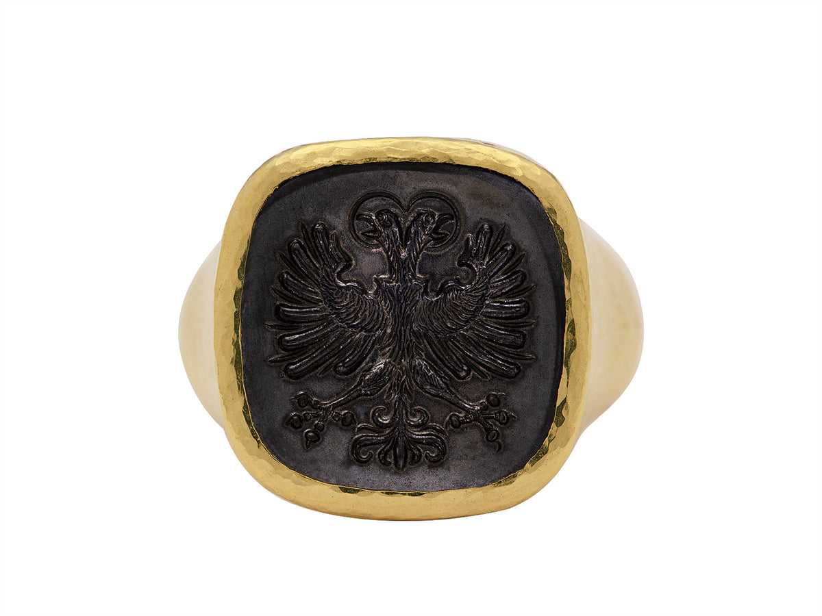 GURHAN, GURHAN Antiquities Gold Stone Statement Ring, 20mm Square, with Intaglio