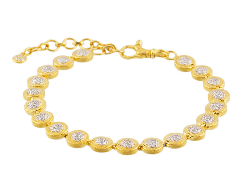 GURHAN, GURHAN Droplet Gold All Around Bracelet, Wide Bezel, Tennis Style, with Diamond