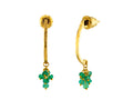 GURHAN, GURHAN Boucle Gold Cluster Drop Earrings, Small Half Hoop, with Emerald