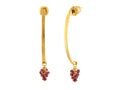 GURHAN, GURHAN Boucle Gold Cluster Drop Earrings, Large Half Hoop, with Ruby